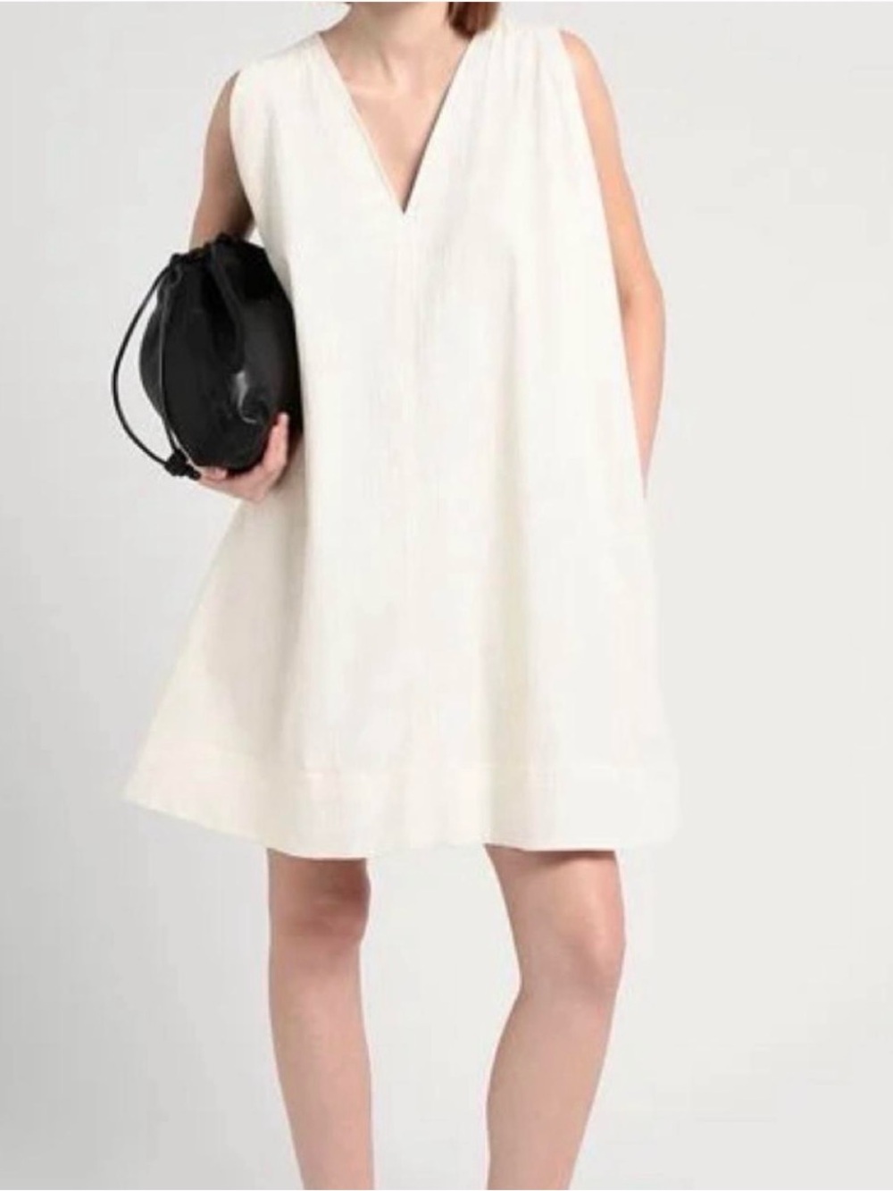 COS Sleeveless V-Neck A-Line Dress in Cream *NWT*